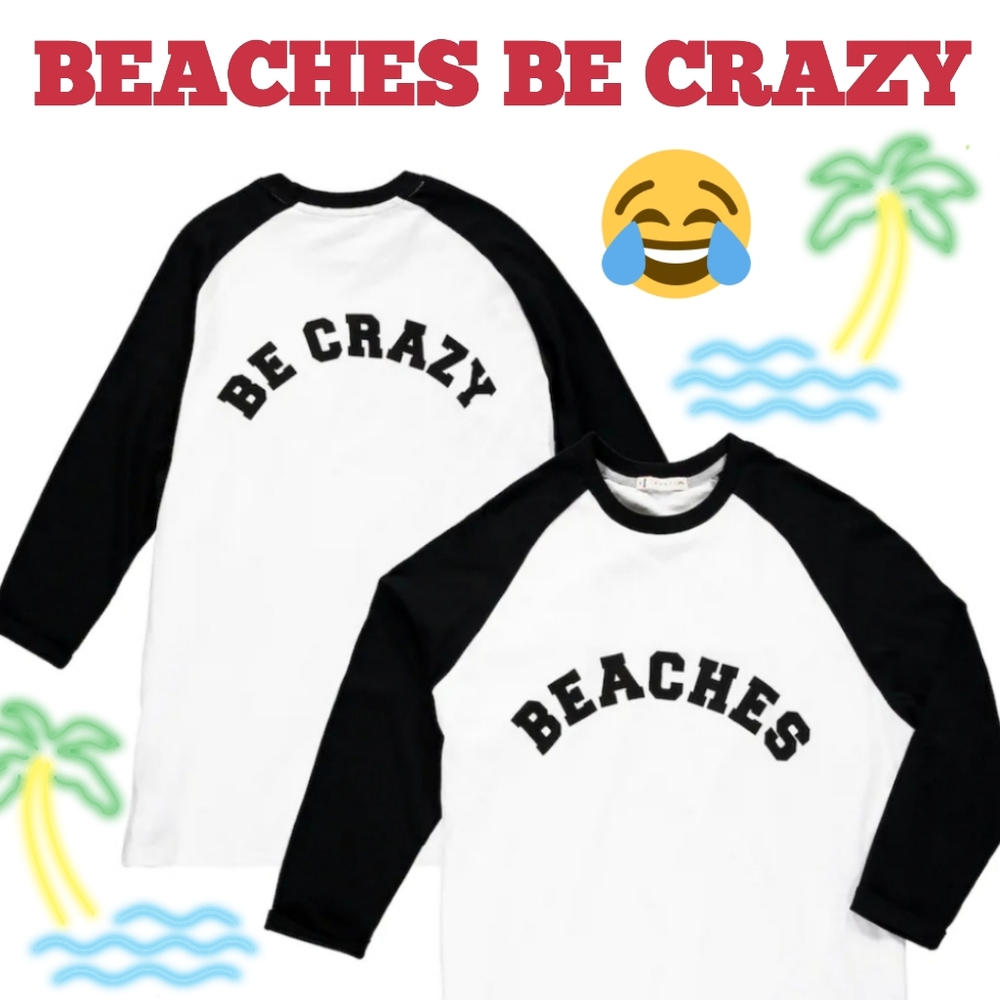 Rusty Beaches Be Crazy Raglan Tee Shirt